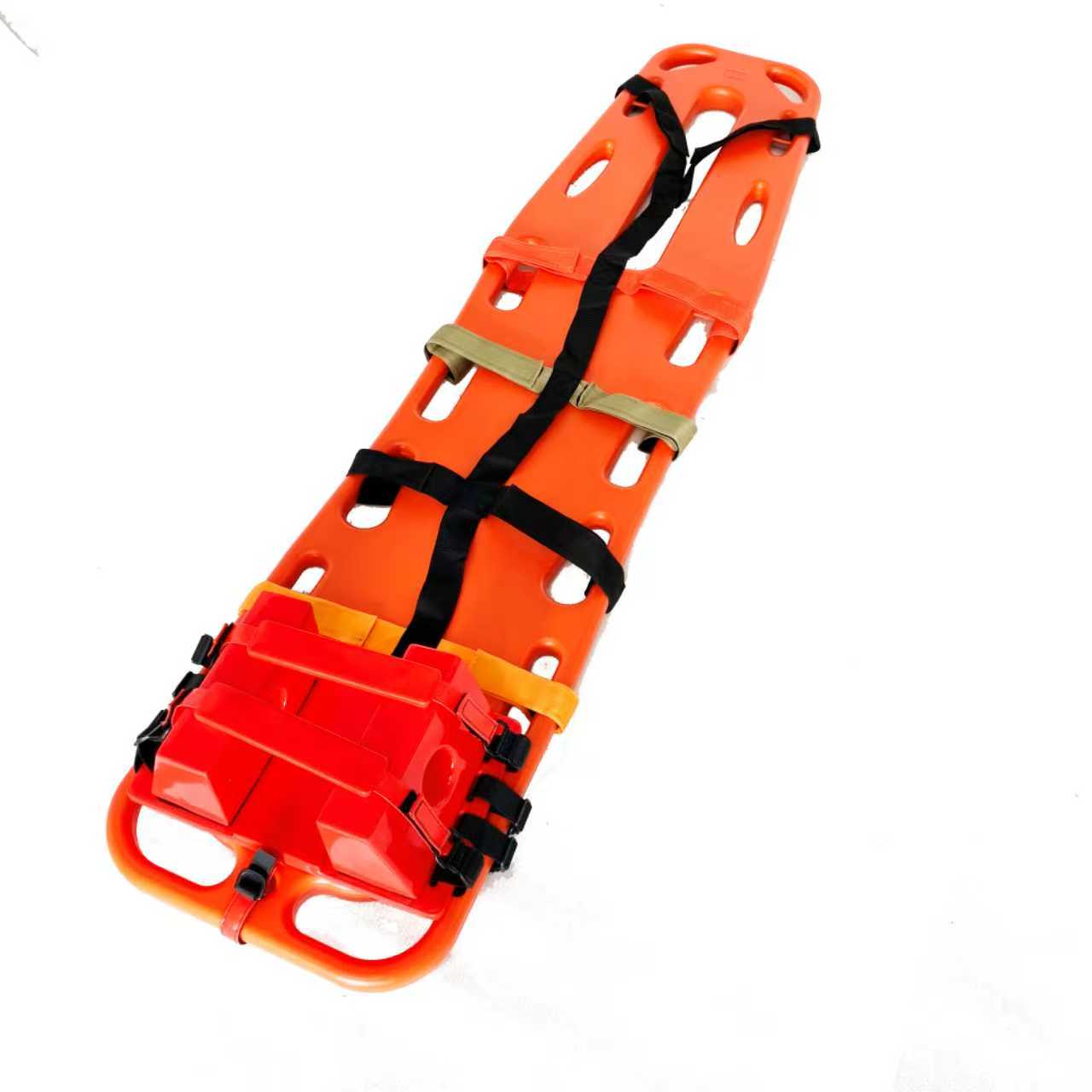 Spine Board with Head Immobilizer  Coloured straps